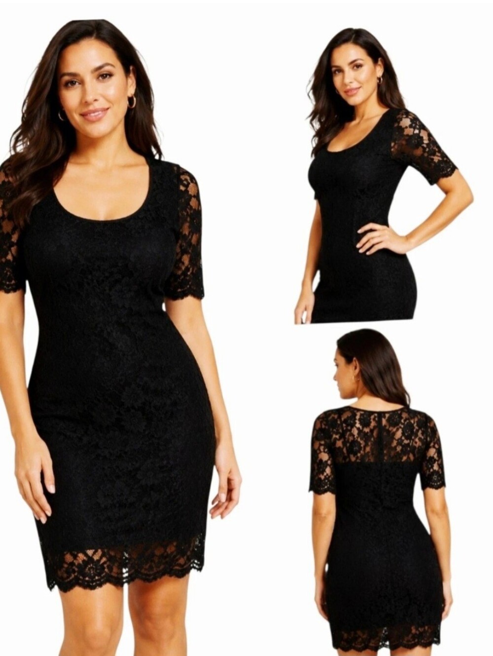 RN Studio by Ronnie Nicole Black Lace Dress 12P NWT Elegant Cocktail Party